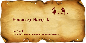 Hodossy Margit névjegykártya